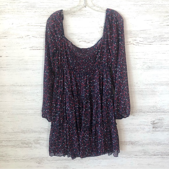 NWT TRIXXI Francesca’s Emma Square Neck Long Sleeve Baby Doll Ruffle Dress L - Picture 11 of 12